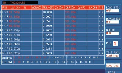 同惠TH2829AX变压器综合测试仪，两组主、副参数同时显示